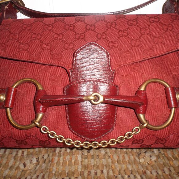 Gucci Tom Ford Era Horsebit Crimson Red Shoulder Bag - Picture 5 of 12